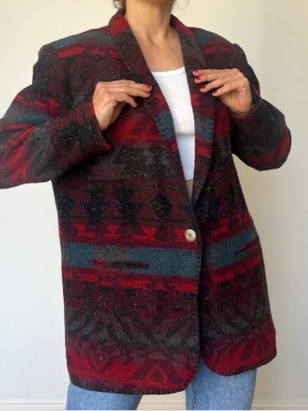 Coldwater Creek Southwestern Style Blazer size Large Petite